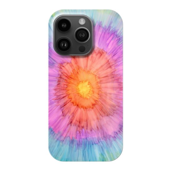 Volledig bedrukt iPhone 14 Pro hard case hoesje met Tie-dye - Kleurverloop Aquarel