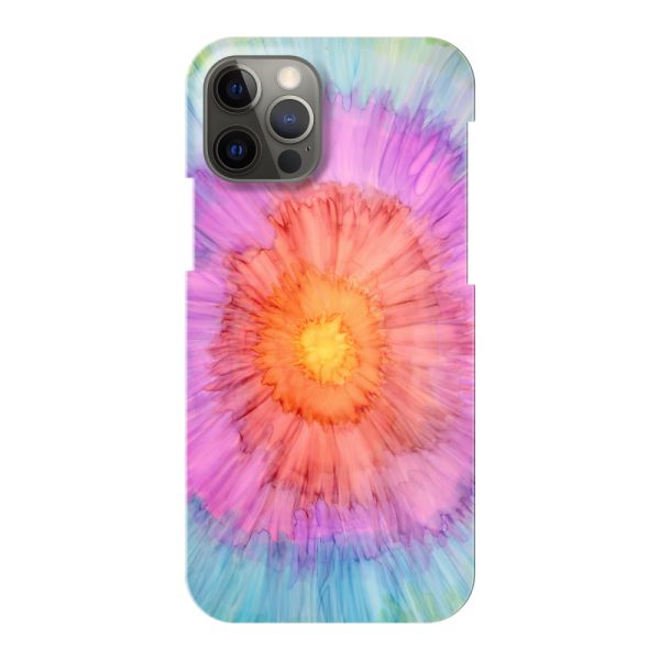 Volledig bedrukt iPhone 12 / 12 Pro hard case hoesje met Tie-dye - Kleurverloop Aquarel