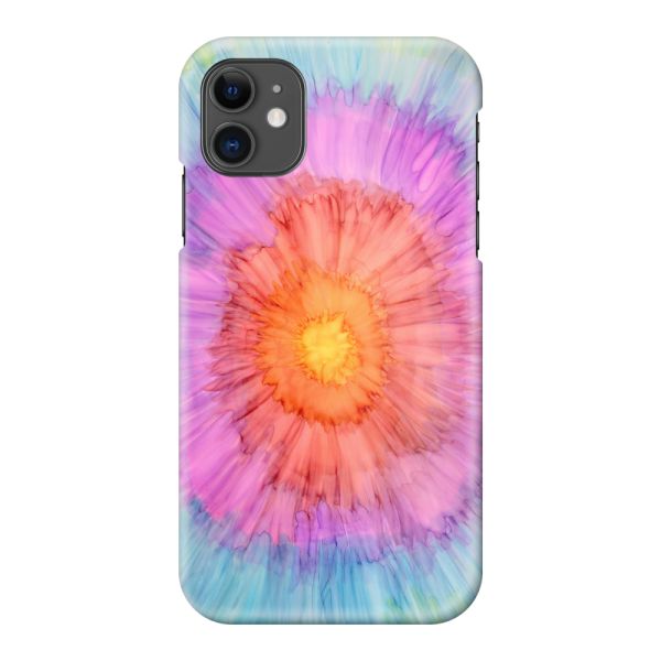 Volledig bedrukt iPhone 11 hard case hoesje met Tie-dye - Kleurverloop Aquarel