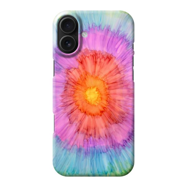 Volledig bedrukt iPhone 16 Plus hard case hoesje met Tie-dye - Kleurverloop Aquarel