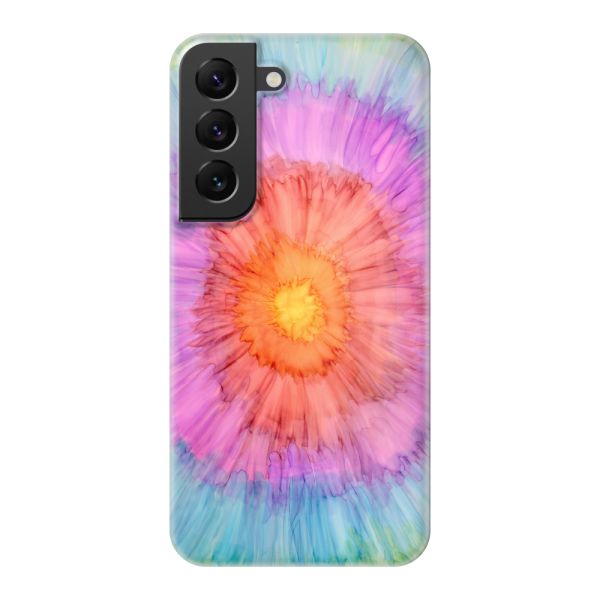 Volledig bedrukt Samsung Galaxy S22 hard case hoesje met Tie-dye - Kleurverloop Aquarel