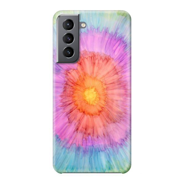 Volledig bedrukt Samsung Galaxy S21 5G hard case hoesje met Tie-dye - Kleurverloop Aquarel