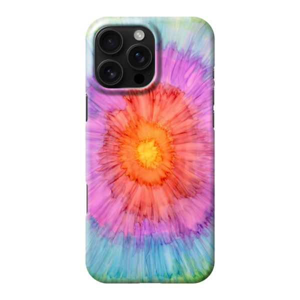 Volledig bedrukt iPhone 16 Pro Max hard case hoesje met Tie-dye - Kleurverloop Aquarel