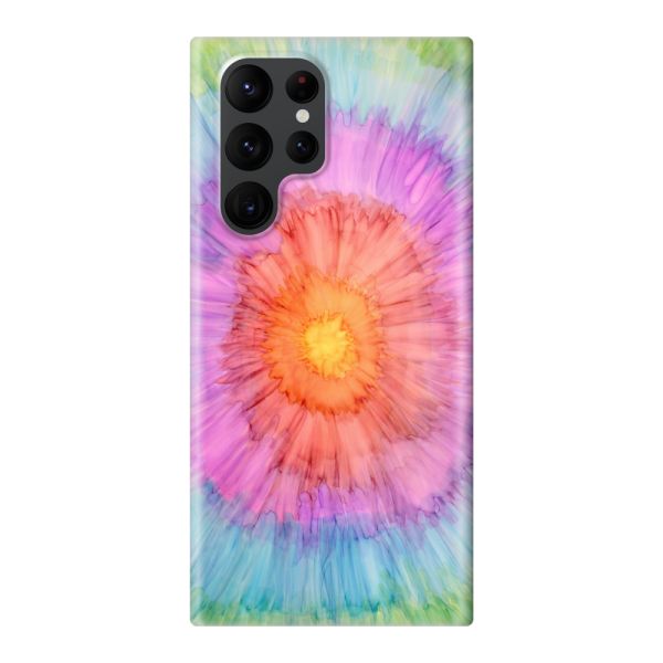 Volledig bedrukt Samsung Galaxy S22 Ultra hard case hoesje met Tie-dye - Kleurverloop Aquarel