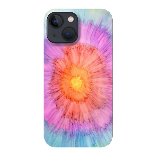 Volledig bedrukt iPhone 13 mini hard case hoesje met Tie-dye - Kleurverloop Aquarel