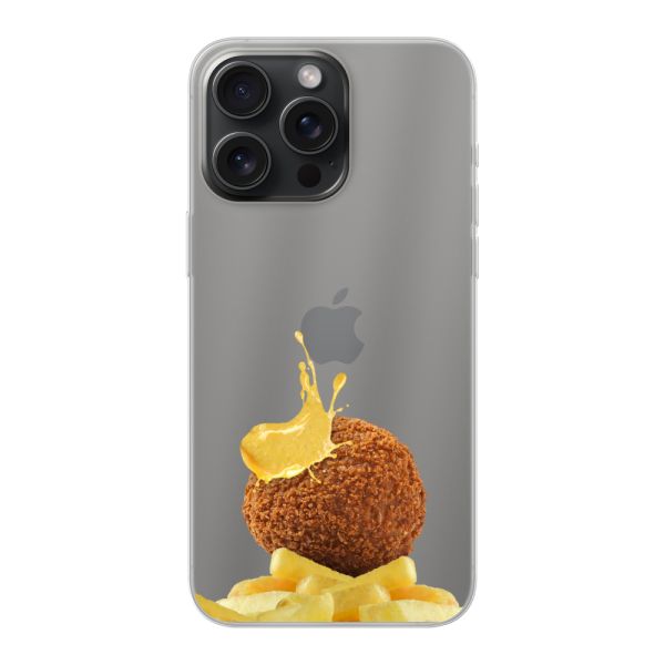 Flexibel iPhone 15 Pro Max hoesje met Bitterbal, Friet en Mosterd
