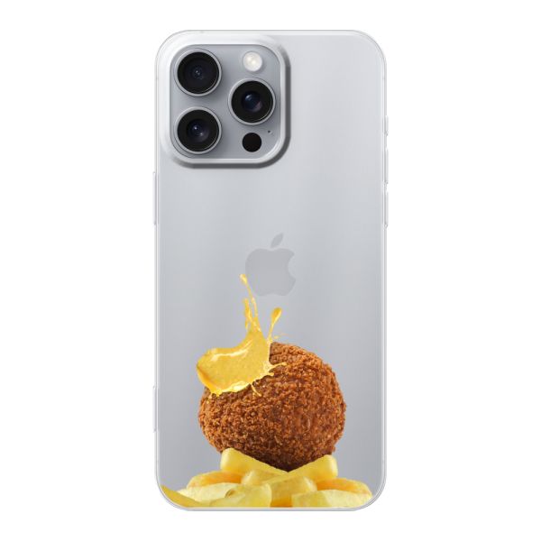 Flexibel iPhone 16 Pro Max hoesje met Bitterbal, Friet en Mosterd