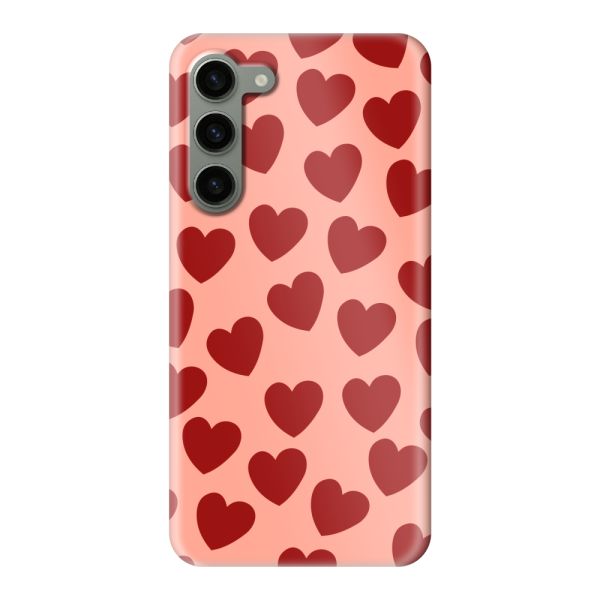 Volledig bedrukt Samsung Galaxy S23 Plus hard case hoesje met Rode Hartjes