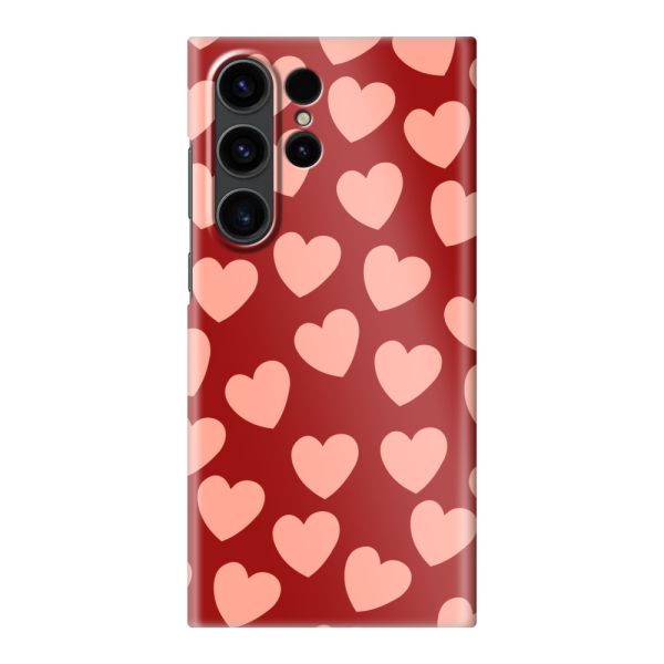 Volledig bedrukt Samsung Galaxy S23 Ultra hard case hoesje met Lichte Hartjes