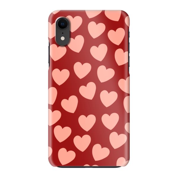 Volledig bedrukt iPhone Xr hard case hoesje met Lichte Hartjes