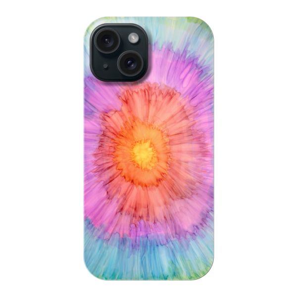 Funda hard case iPhone 15 totalmente impresa tie-dye – Degradado acuarela