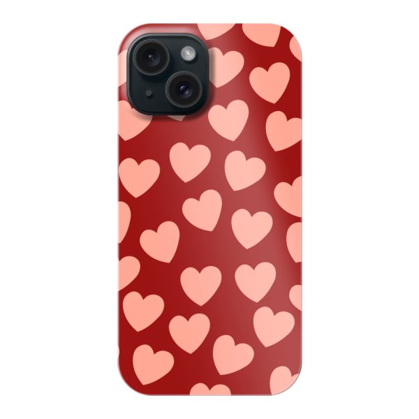 Funda hard case iPhone 15 totalmente impresa con Pequeños Corazones Sutiles