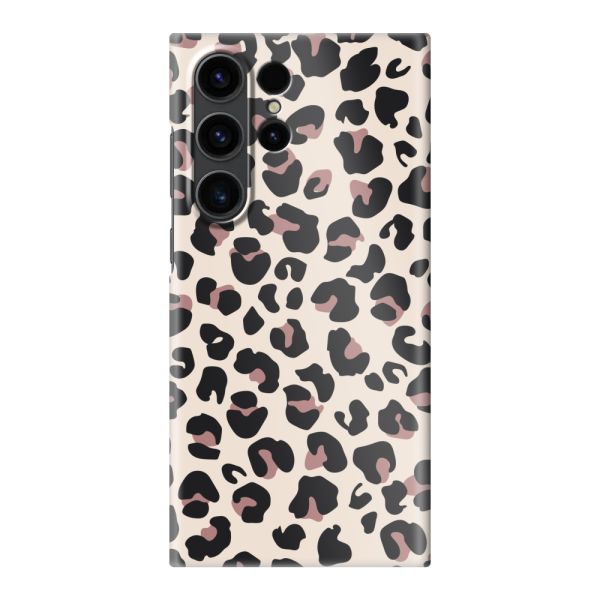 Coque hard case Samsung Galaxy S23 Ultra entièrement imprimée avec imprimé panthère – Imprimé léopard beige rose brillant