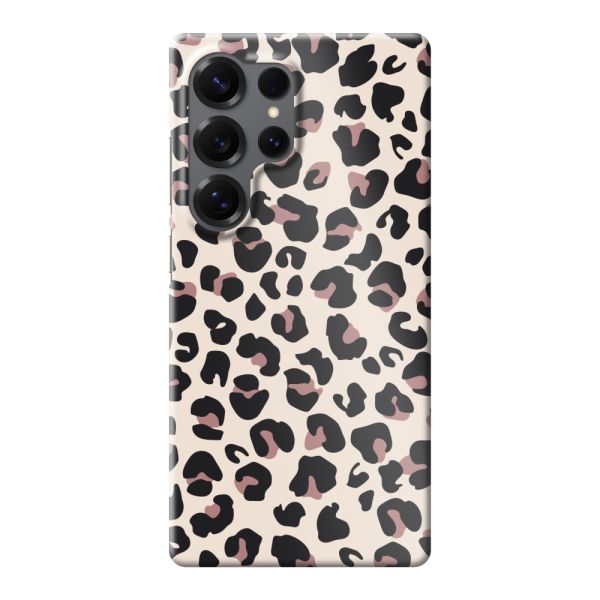 Funda hard case Samsung Galaxy S25 Ultra totalmente impresa con estampado de pantera – Print leopardo beige rosa brillante