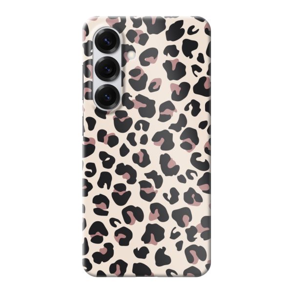 Funda hard case Samsung Galaxy S25 totalmente impresa con estampado de pantera – Print leopardo beige rosa brillante