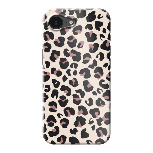 Vollständig bedrucktes iPhone 16e / 17e hard case mit Panterprint – Leopardenprint Beige Rosa Glänzend