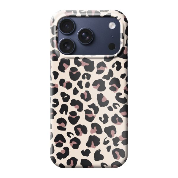 Funda hard case iPhone 17 Pro totalmente impresa con estampado de pantera – Print leopardo beige rosa brillante