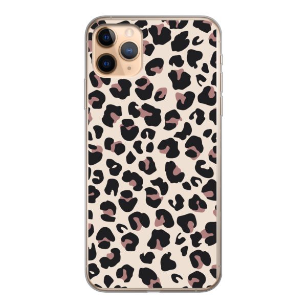 Flexibel iPhone 11 Pro Max hoesje met Panter Print - Beige Luipaardprint
