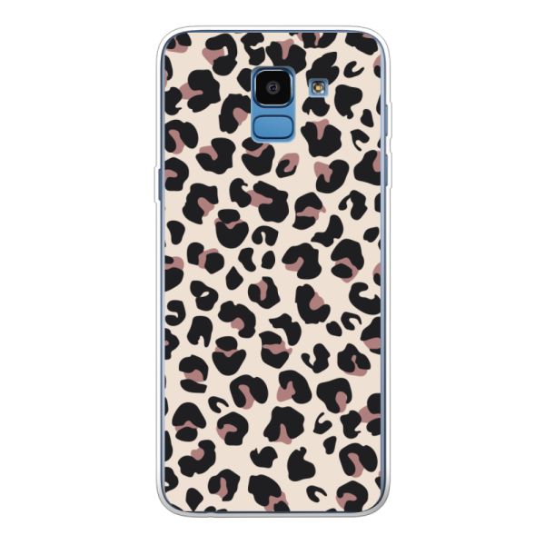 Flexibel Samsung Galaxy J6 (2018) hoesje met Panter Print - Beige Luipaardprint