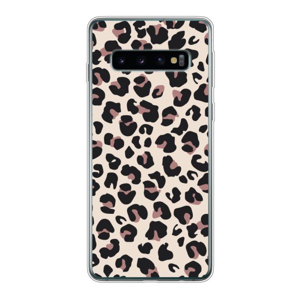 Flexibel Samsung Galaxy S10 hoesje met Panter Print - Beige Luipaardprint