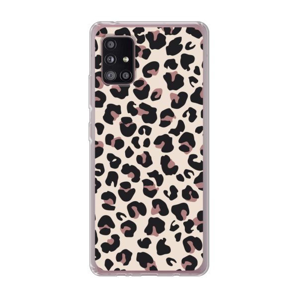 Coque Samsung Galaxy A51 5G flexible avec imprimé panthère – léopard beige