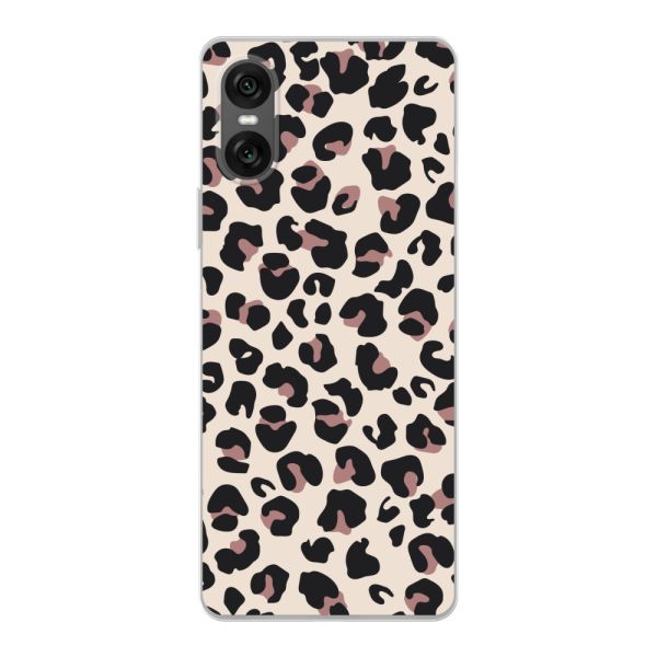 Flexibel Sony Xperia 10 VI hoesje met Panter Print - Beige Luipaardprint
