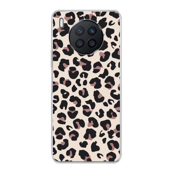 Flexibel Huawei Nova 8i hoesje met Panter Print - Beige Luipaardprint
