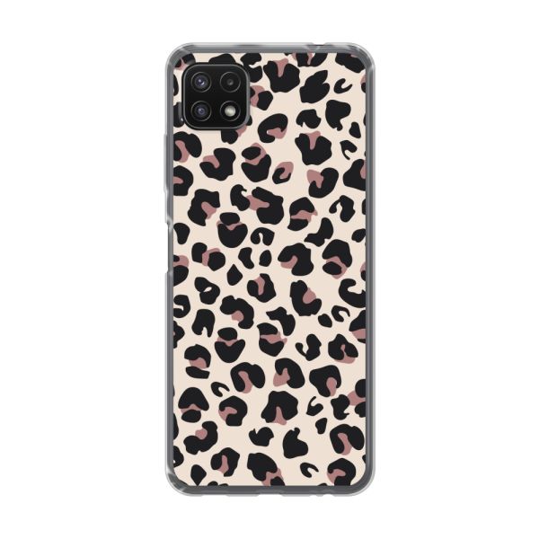 Flexibel Samsung Galaxy A22 5G hoesje met Panter Print - Beige Luipaardprint