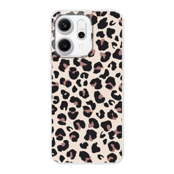 Flexibel Oppo Reno14 Pro hoesje met Panter Print - Beige Luipaardprint