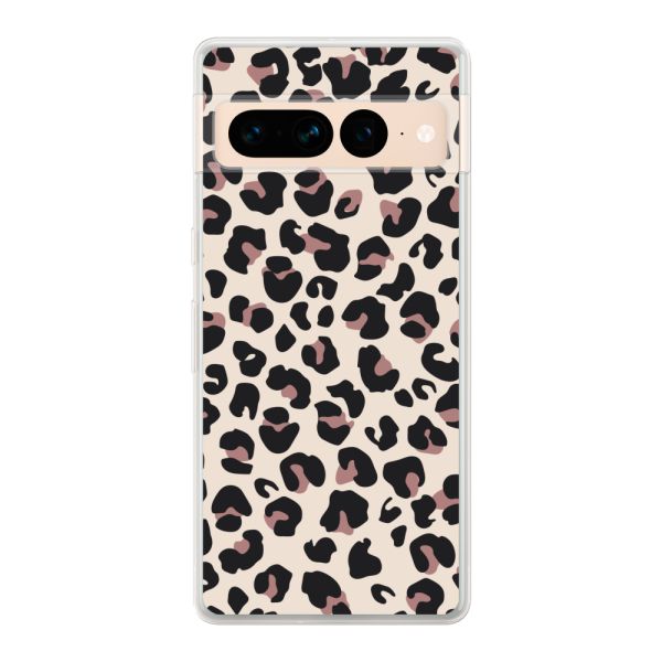 Funda flexible Google Pixel 7 Pro con estampado de pantera – leopardo beige
