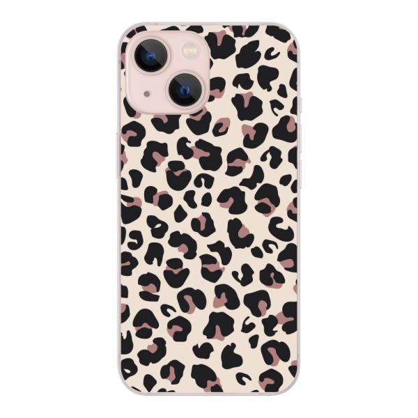 Flexibel iPhone 13 hoesje met Panter Print - Beige Luipaardprint