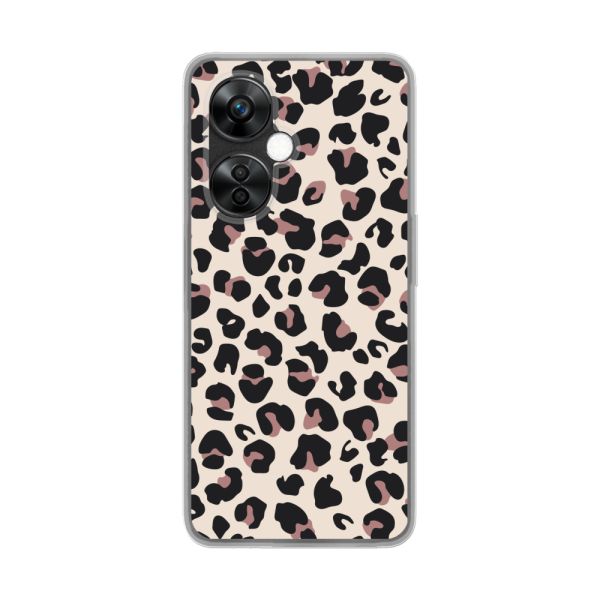 Flexibel OnePlus Nord CE 3 Lite hoesje met Panter Print - Beige Luipaardprint