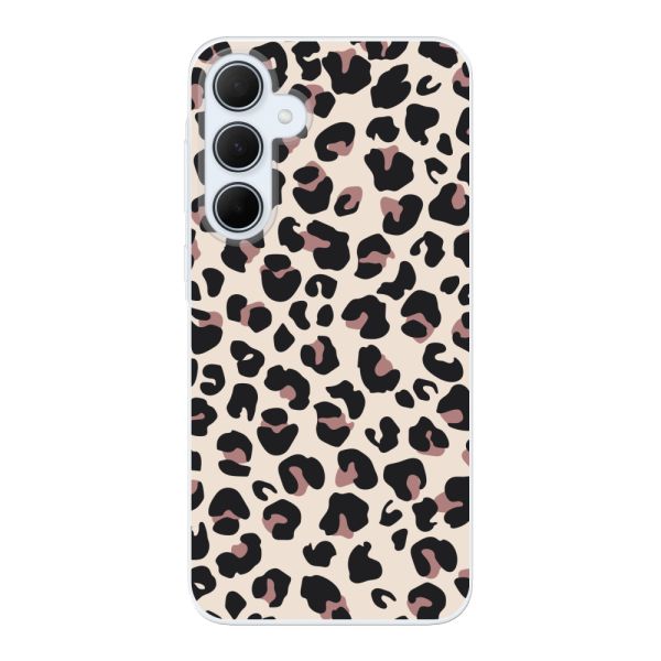 Flexibel Samsung Galaxy A35 hoesje met Panter Print - Beige Luipaardprint