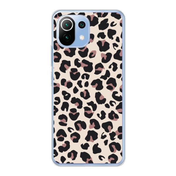 Flexibel Xiaomi 11 Lite 5G NE hoesje met Panter Print - Beige Luipaardprint