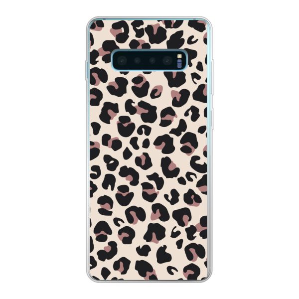 Flexibel Samsung Galaxy S10 Plus hoesje met Panter Print - Beige Luipaardprint