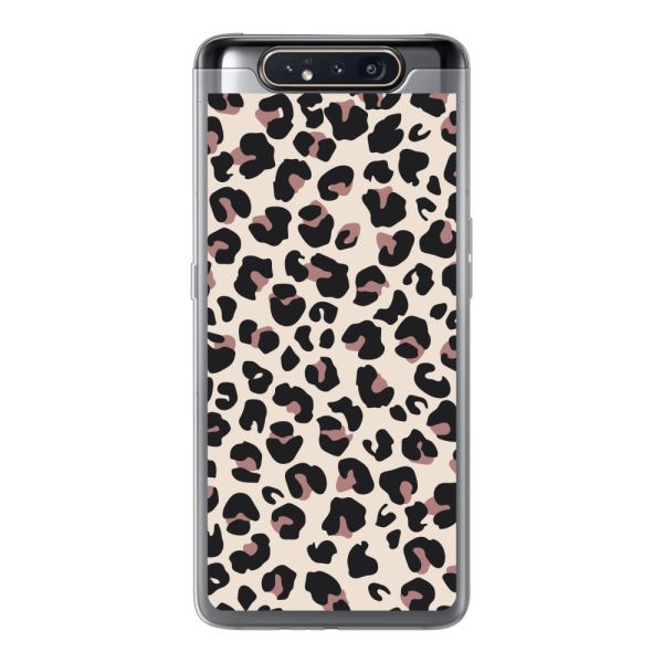 Flexibel Samsung Galaxy A80 hoesje met Panter Print - Beige Luipaardprint