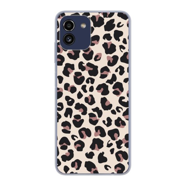 Flexibel Samsung Galaxy A03 hoesje met Panter Print - Beige Luipaardprint