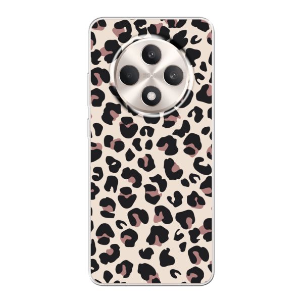 Coque Oppo Reno12 F flexible avec imprimé panthère – léopard beige