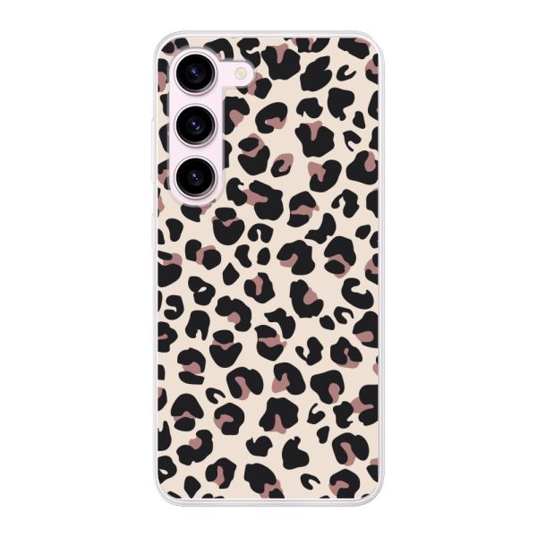 Flexibel Samsung Galaxy S23 hoesje met Panter Print - Beige Luipaardprint