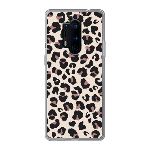 Flexibel OnePlus 8 Pro hoesje met Panter Print - Beige Luipaardprint