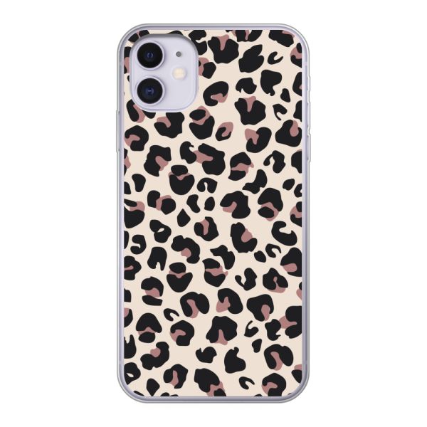 Flexibel iPhone 11 hoesje met Panter Print - Beige Luipaardprint