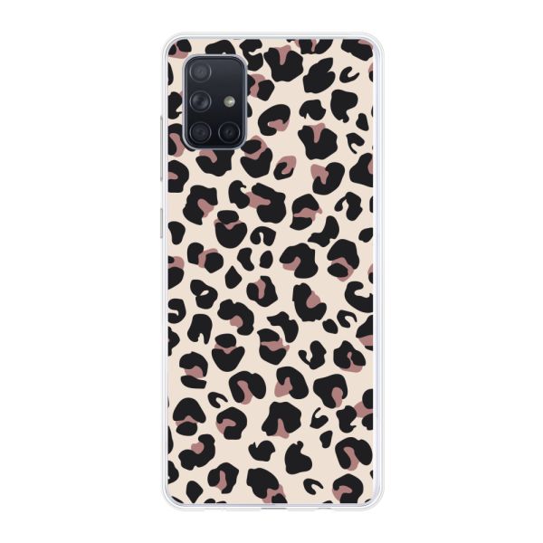 Flexibel Samsung Galaxy A71 4G hoesje met Panter Print - Beige Luipaardprint