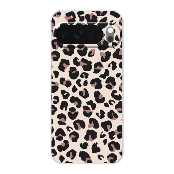 Flexibel Google Pixel 10 Pro XL hoesje met Panter Print - Beige Luipaardprint