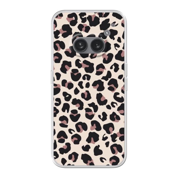 Flexibel Nothing Phone (2a) Plus hoesje met Panter Print - Beige Luipaardprint