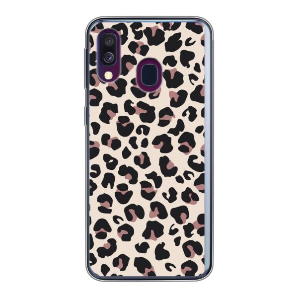 Flexibel Samsung Galaxy A40 hoesje met Panter Print - Beige Luipaardprint
