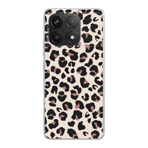 Flexibel Xiaomi Poco F6 Pro hoesje met Panter Print - Beige Luipaardprint
