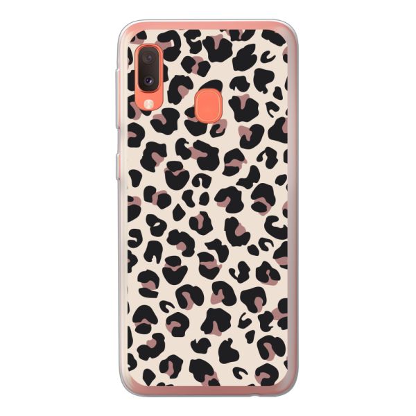 Flexibel Samsung Galaxy A20e hoesje met Panter Print - Beige Luipaardprint