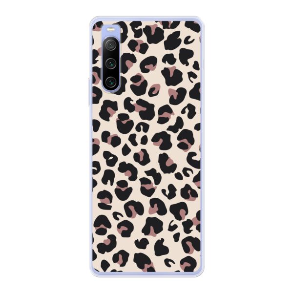 Flexibel Sony Xperia 10 IV hoesje met Panter Print - Beige Luipaardprint
