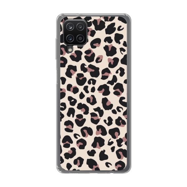 Flexibel Samsung Galaxy A12 / A12 Nacho hoesje met Panter Print - Beige Luipaardprint