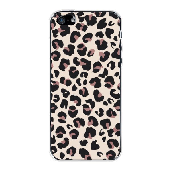 Flexibel iPhone SE (2016) hoesje met Panter Print - Beige Luipaardprint
